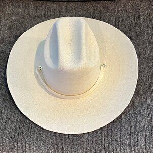 Janessa Leone Palmer Straw Hat, Large, Color: Bleach, NWT